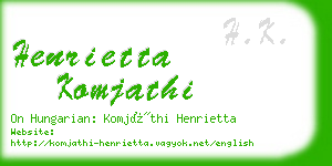 henrietta komjathi business card